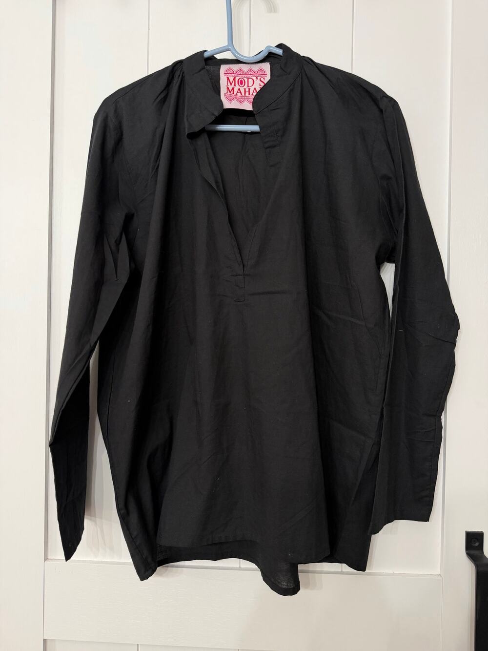 Mod’s Mahal cottage core oversized shift blouse in black sz Small new w tag